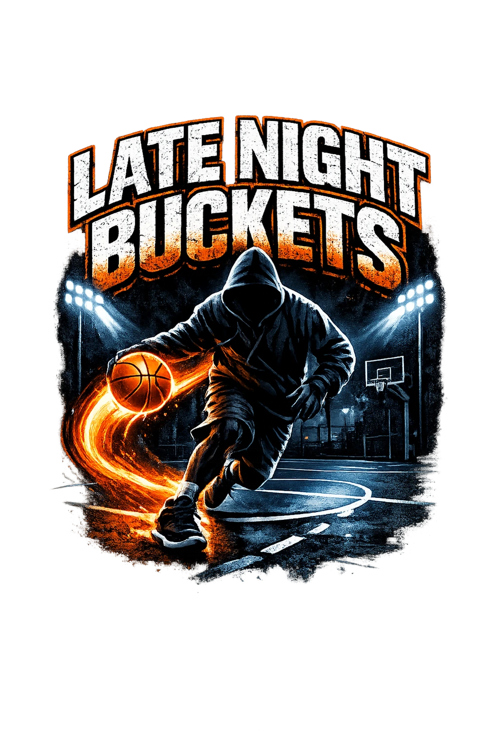 Hooded Streetball Player – Late Night Buckets